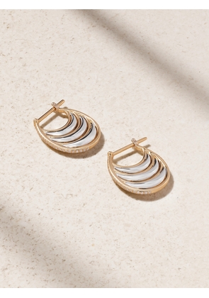 L’Atelier Nawbar - Triple Bloop Moo 18-karat Yellow And White Gold Diamond Earrings - One size