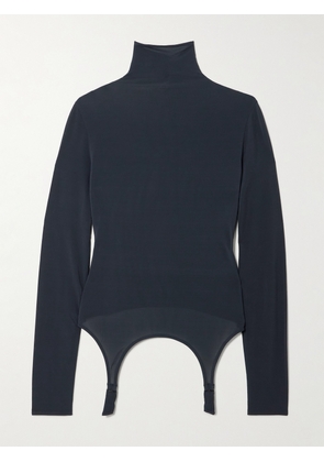 Jean Paul Gaultier - Stretch-jersey Turtleneck Top - Blue - FR 34,FR 36,FR 38,FR 40,FR 42,FR 44