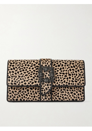 Manolo Blahnik - Capri Leopard-print Calf Hair And Leather Clutch - Animal print - One size