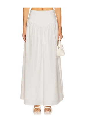 MORE TO COME Amaya Maxi Skirt in White. Size L. Also in XXS, XS, S, M, XL.