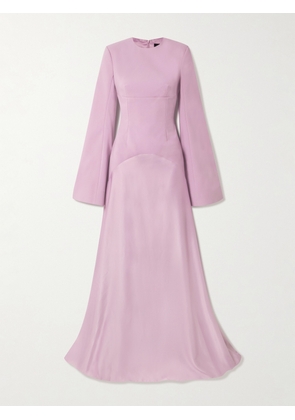 Solace London - Claudine Satin-trimmed Crepe Gown - Pink - UK 4,UK 6,UK 8,UK 10,UK 12,UK 14,UK 16