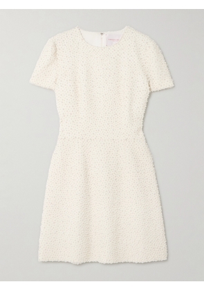 Carolina Herrera - Faux Pearl-embellished Wool-blend Crepe Mini Dress - White - US00,US0,US2,US4,US6,US8,US10