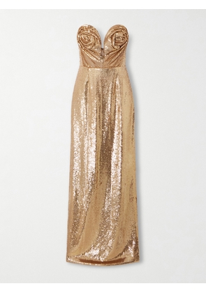 Carolina Herrera - Strapless Sequined Mesh Gown - Gold - US0,US2,US4,US6,US8,US10