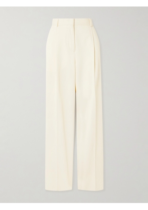 TOTEME - Pleated Twill Wide-leg Pants - Off-white - DK32,DK34,DK36,DK38,DK40