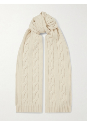 Loro Piana - Cable-knit Cashmere Scarf - Cream - One size