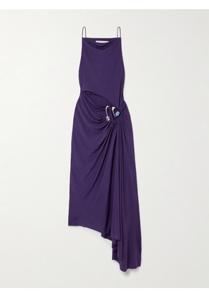 Christopher Esber - Veer Asymmetric Embellished Cutout Draped Jersey Dress - Purple - UK 6,UK 8,UK 10,UK 12,UK 14