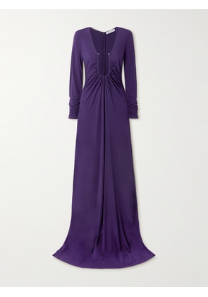Christopher Esber - Arced Palm Gathered Jersey Maxi Dress - Purple - UK 6,UK 8,UK 10,UK 12,UK 14