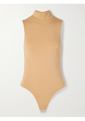 THE PARK - Joyce Stretch-tencel™ Lyocell Turtleneck Thong Bodysuit - Brown - xx small,x small,small,medium,large,x large,xx large