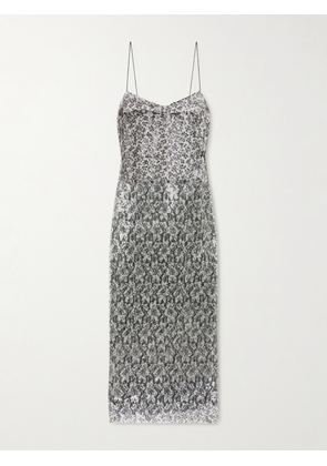 Christopher Esber - Sequined Lace Midi Dress - Silver - UK 6,UK 8,UK 10,UK 12