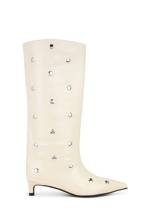 Nakedvice The Stacey Stud Boot in Ivory. Size 6. Also in 7, 8.