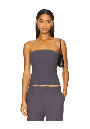 LIONESS Untamed Bodice Top in Charcoal. Size M. Also in XS, S, XL.