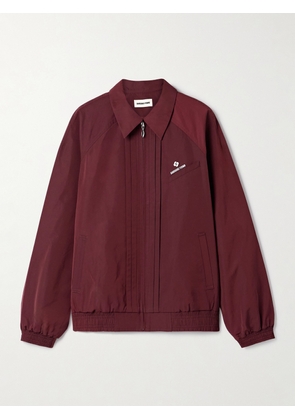 SHUSHU/TONG - Pintucked Embroidered Shell Jacket - Burgundy - UK 4,UK 6,UK 8,UK 10,UK 12,UK 14