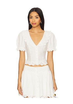 MAJORELLE Bernadetta Top in Ivory. Size L. Also in S.