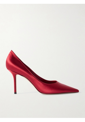 Jimmy Choo - Love 85 Satin Pumps - Red - IT35,IT36,IT36.5,IT37,IT37.5,IT38,IT38.5,IT39,IT39.5,IT40,IT40.5,IT41,IT41.5,IT42