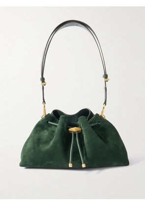 Jimmy Choo - Cinch Medium Leather-trimmed Suede Shoulder Bag - Green - One size