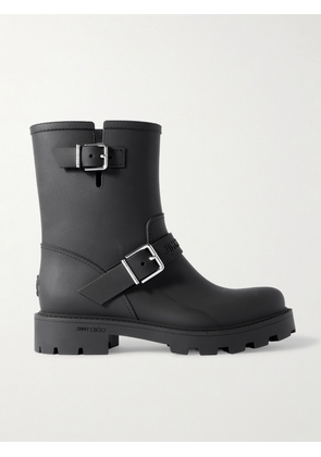Jimmy Choo - Biker Rain 40 Buckled Rubber Ankle Boots - Black - IT35,IT36,IT37,IT38,IT39,IT40,IT41,IT42