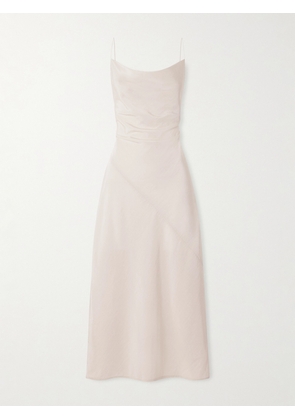 Calvin Klein Collection - Jasmine Draped Wool Crepe De Chine Midi Dress - Cream - IT36,IT38,IT40,IT42,IT44,IT46