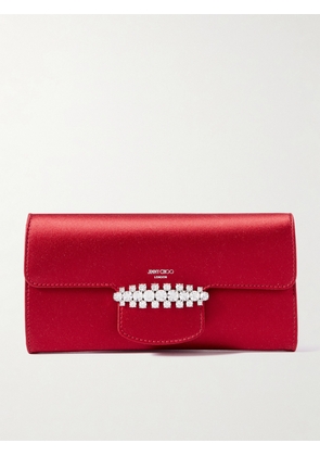 Jimmy Choo - Bing Crystal-embellished Satin Clutch - Red - One size