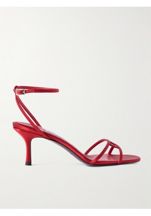 Jimmy Choo - Leo 65 Satin Sandals - Red - IT36,IT36.5,IT37,IT37.5,IT38,IT38.5,IT39,IT39.5,IT40,IT40.5,IT41,IT41.5,IT42