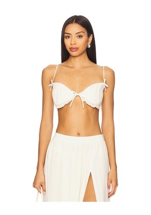 MAJORELLE Lindy Bra Top in Ivory. Size L. Also in XS, S, M, XL.