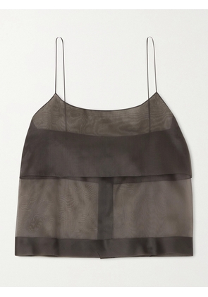Calvin Klein Collection - Carmen Layered Silk-organza Top - Brown - IT36,IT38,IT40,IT42,IT44,IT46
