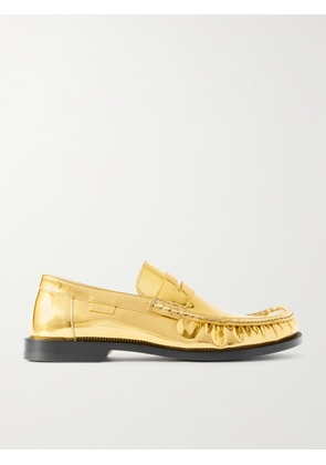 LOEWE - Campo Mirrored-leather Penny Loafers - Gold - FR36,FR37,FR38,FR39,FR40,FR41