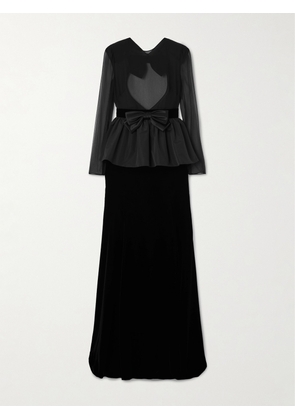 Valentino Garavani - Open-back Tulle, Satin And Velvet Gown - Black - IT38,IT40,IT42