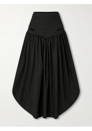 Tolu Coker - Iyawo Cutout Twill Maxi Skirt - Black - x small,small,medium,large