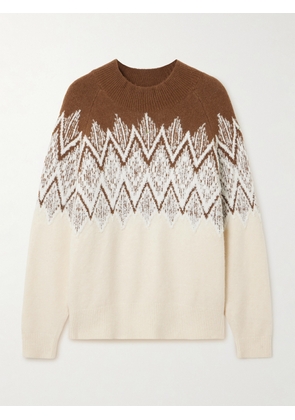 Varley - Siren Fair Isle Knitted Sweater - Brown - xx small,x small,small,medium,large,x large