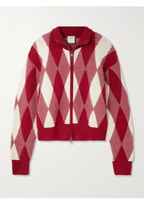 Varley - Karina Jacquard-knit Cardigan - Red - xx small,x small,small,medium,large,x large