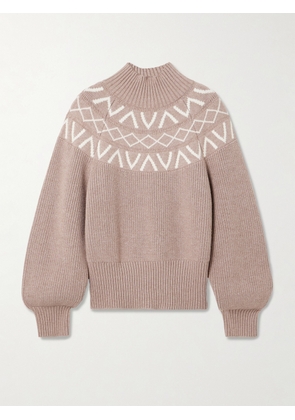 Varley - Marcie Fair Isle Knitted Sweater - Brown - xx small,x small,small,medium,large,x large