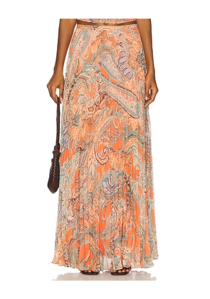 L'AGENCE Torin Pleated Maxi Skirt in Burnt Orange. Size 0. Also in 8.