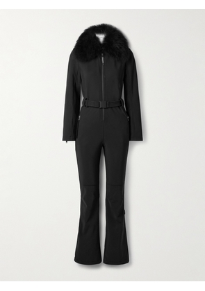 Yves Salomon - Belted Shearling-trimmed Ski Suit - Black - x small,small,medium,large,x large