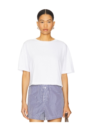 L'AGENCE Daria Oversized Crop Tee in White. Size XS. Also in XXS.