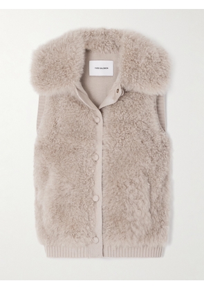 Yves Salomon - Wool-trimmed Shearling Gilet - Cream - x small,small,medium,large,x large