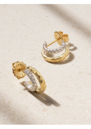 Octavia Elizabeth - 18-karat Yellow And White Gold Diamond Hoop Earrings - One size