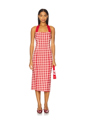 LPA Liz Midi Dress in Red. Size L. Also in XS, XXS, S, M, XL.