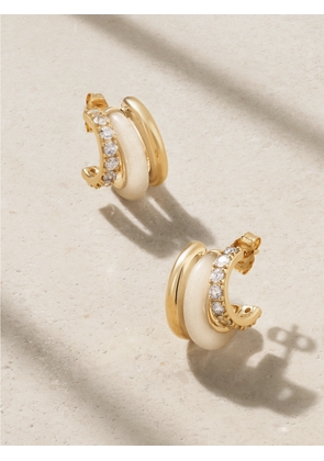 By Pariah - Triple Hoops 14-karat Recycled Gold, Jasper And Diamond Hoop Earrings - One size