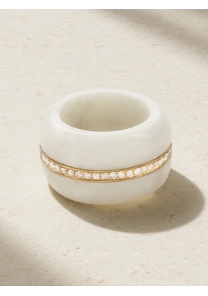 By Pariah - 14-karat Recycled Gold, Marble And Diamond Ring - White - 51,52,55
