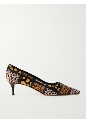 Manolo Blahnik - Maren 50 Leather-trimmed Patchwork Animal-print Calf Hair Pumps - Animal print - IT36,IT36.5,IT37,IT37.5,IT38,IT38.5,IT39,IT39.5,IT40,IT40.5,IT41,IT41.5,IT42,IT43