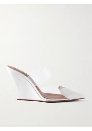 Alaïa - Le Cœur Patent-leather And Pvc Wedge Mules - White - IT35,IT36,IT37,IT38,IT38.5,IT39,IT39.5,IT40,IT41,IT42
