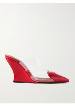 Alaïa - Le Cœur Patent-leather And Pvc Wedge Mules - Red - IT35,IT36,IT37,IT38,IT39,IT40,IT41