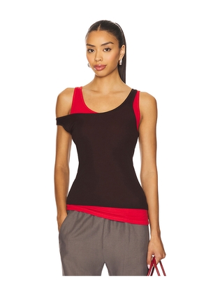 LESET Rozzi Scoop Neck Tank in Chocolate. Size L. Also in M.