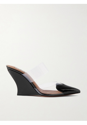 Alaïa - Le Cœur Patent-leather And Pvc Wedge Mules - Black - IT35,IT36,IT37,IT38,IT39,IT40,IT41,IT42