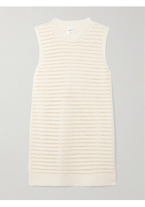 LESET - Lucy Crocheted Cotton Mini Dress - Cream - XS/S,M/L