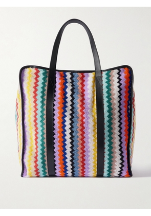 Missoni - Riverbero Leather-trimmed Striped Cotton-terry Tote - Multi - One size