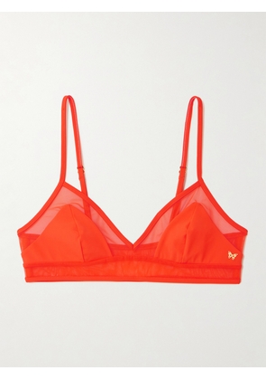 Kiki de Montparnasse - Peep Show Mesh-paneled Triangle Bikini Top - Orange - x small,small,medium,large