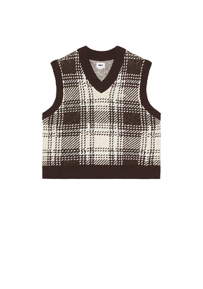 Obey Avon Plaid Vest in Brown. Size L. Also in S, XL/1X.