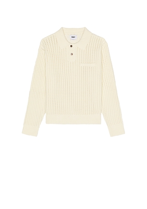 Obey Duane Sweater Polo in Cream. Size L. Also in M, S, XL/1X.