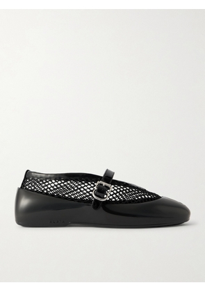 Alaïa - Patent Leather-trimmed Mesh And Rubber Ballet Flats - Black - IT35,IT36,IT37,IT38,IT39,IT40,IT41